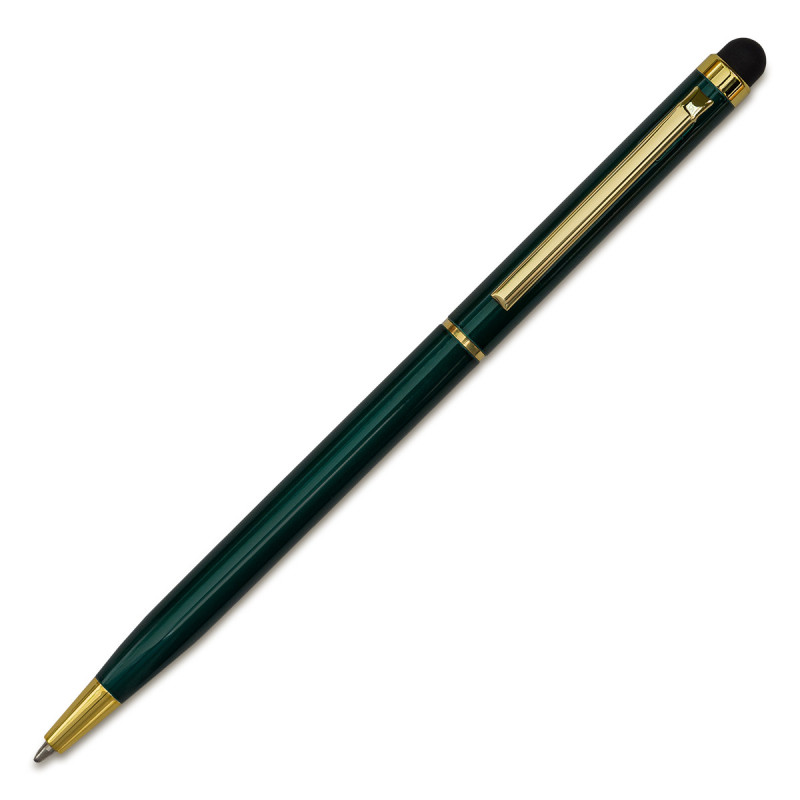 Długopis aluminiowy Touch Tip Gold, ciemny zielony