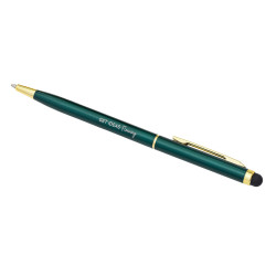 Długopis aluminiowy Touch Tip Gold, ciemny zielony