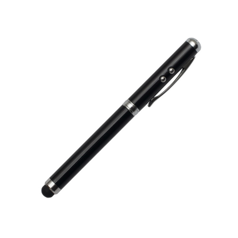 Długopis ze wskaźnikiem laserowym Supreme – 4 w 1, czarny