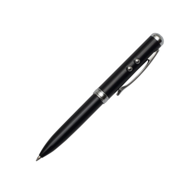 Długopis ze wskaźnikiem laserowym Supreme – 4 w 1, czarny