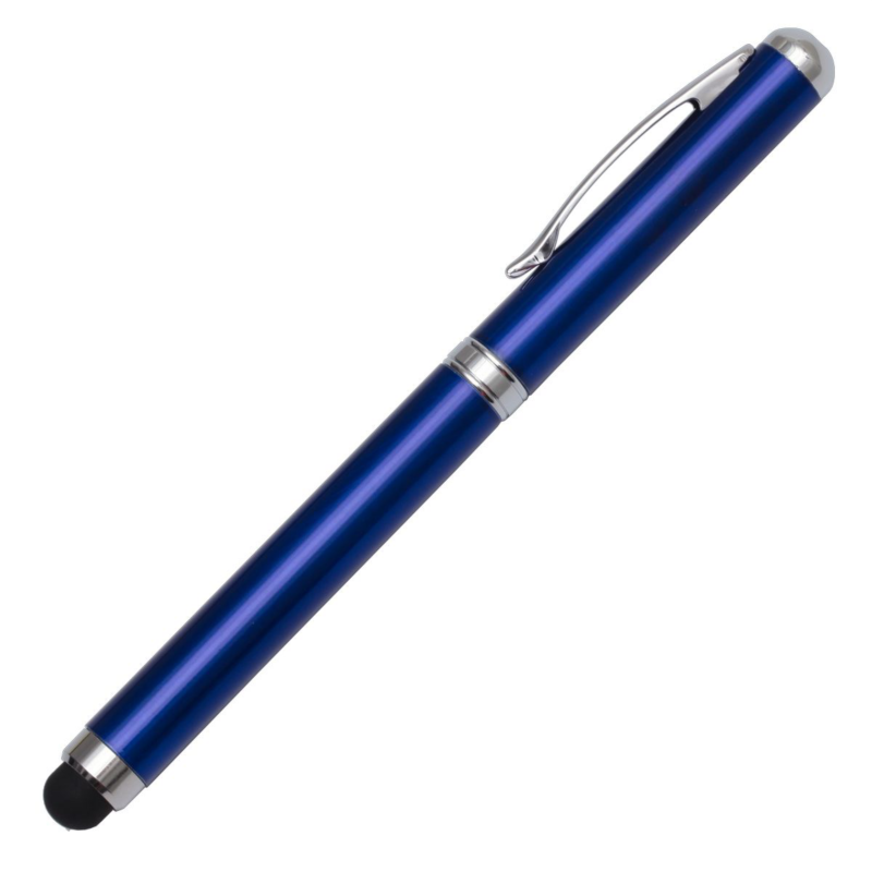 Długopis ze wskaźnikiem laserowym Supreme – 4 w 1, niebieski