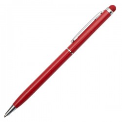 Długopis aluminiowy Touch Tip, ciemnoczerwony