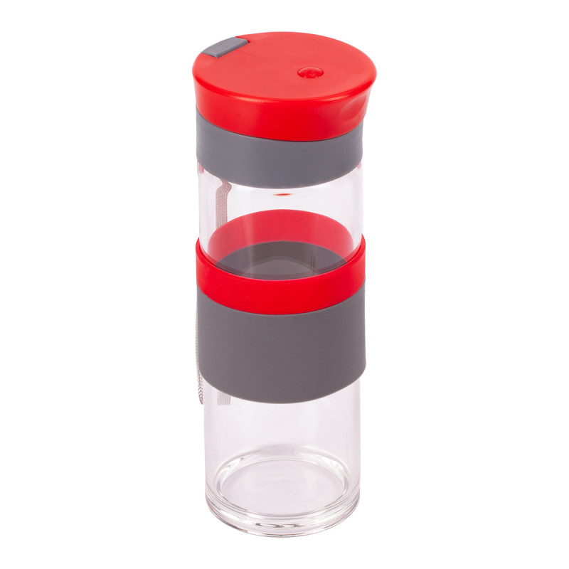 Szklana butelka Top Form 440 ml, czerwony
