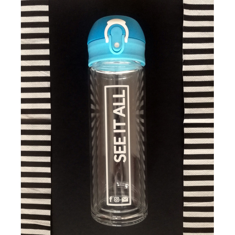 Butelka szklana Abisko 280 ml, jasny niebieski