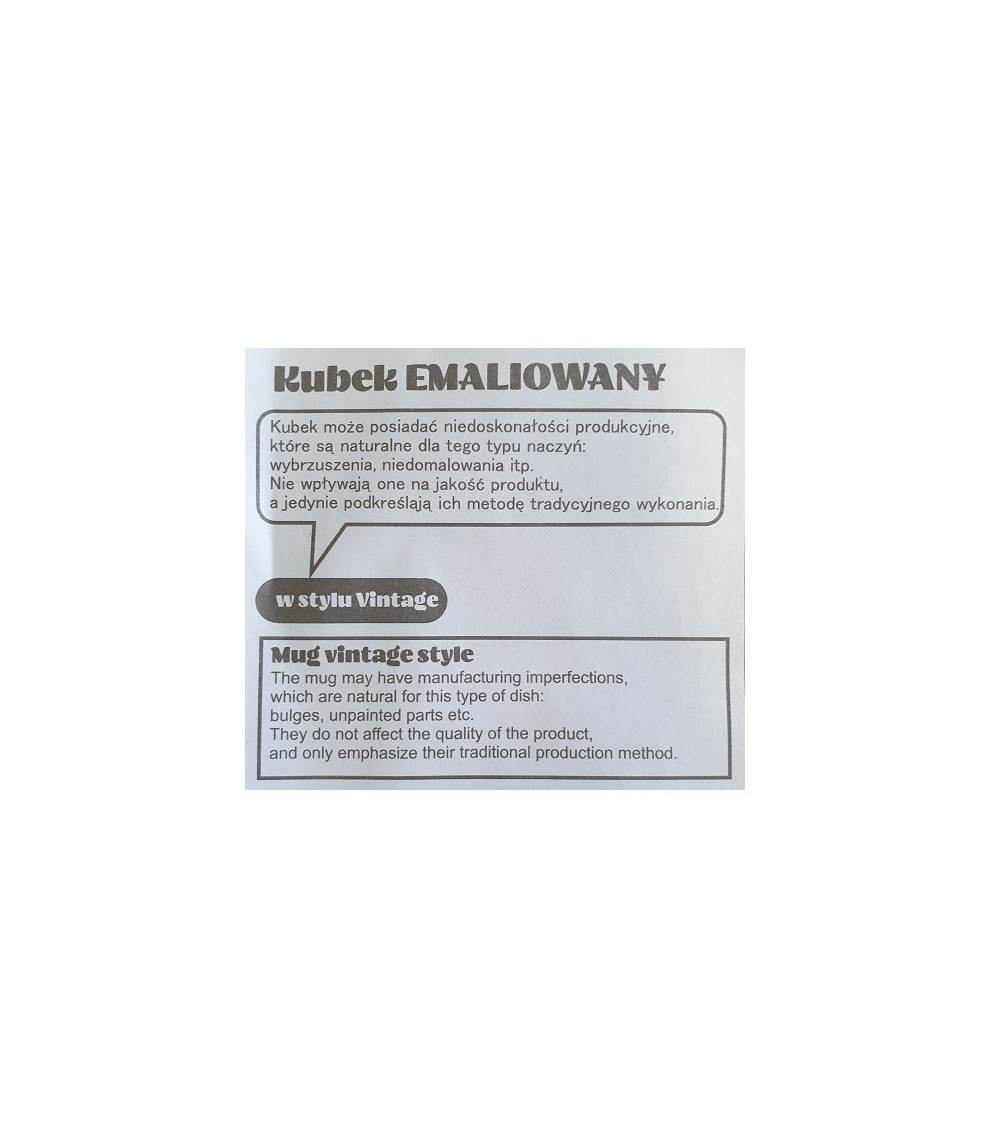 Kubek emaliowany Oldie 500 ml, biały