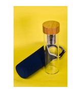 Szklana butelka z zaparzaczem herbaty Gourmet 600 ml, granatowy