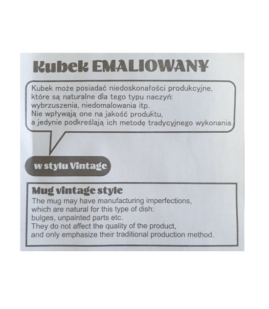 Kubek emaliowany Oldschool 500 ml, czarny
