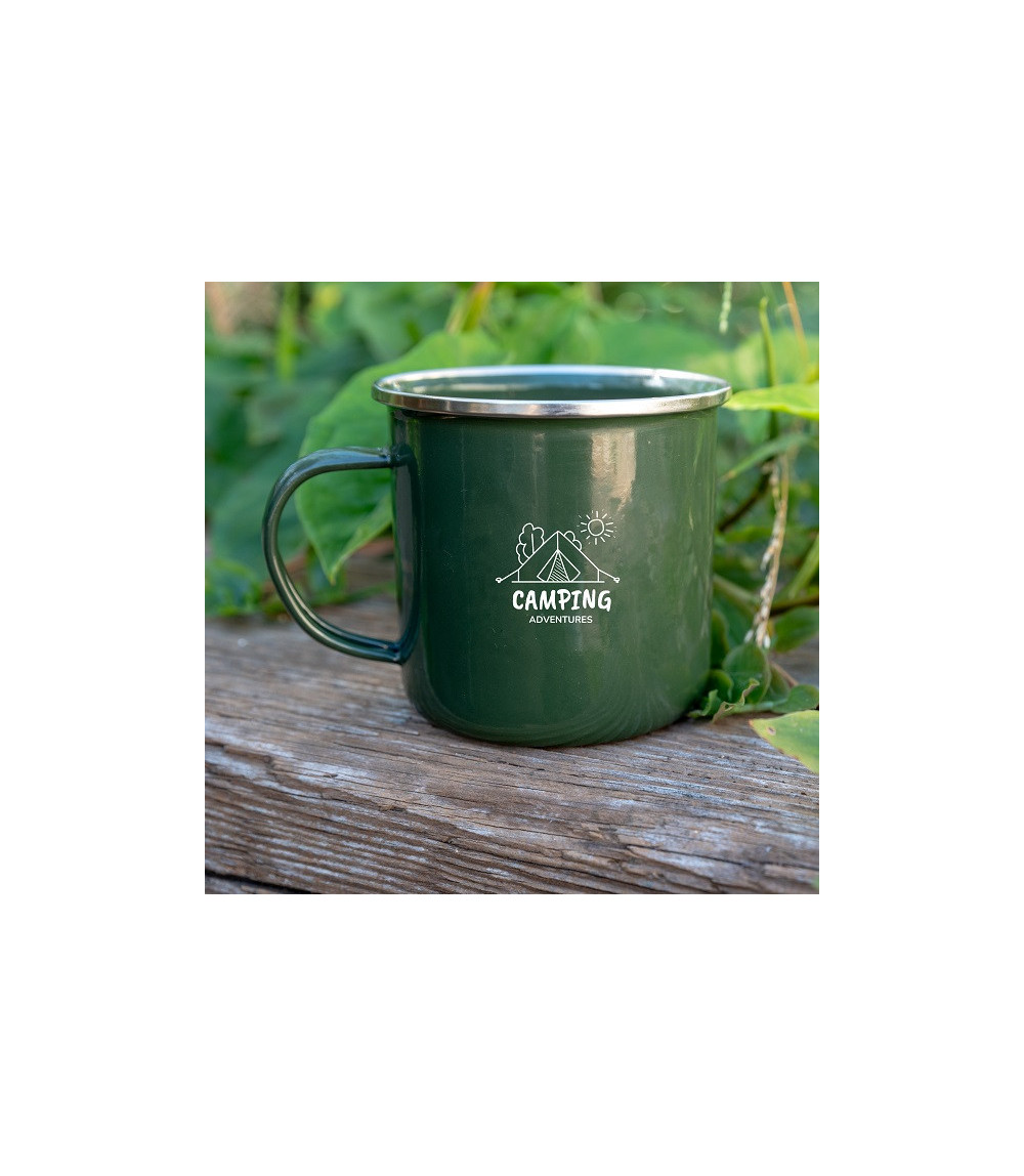 Kubek emaliowany Oldschool 500 ml, zielony