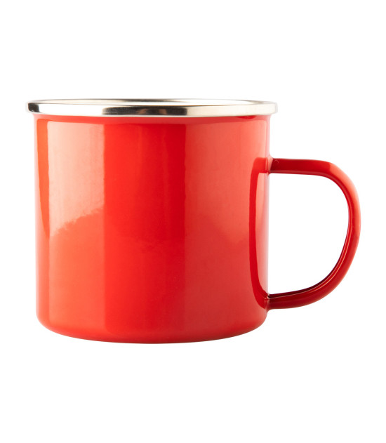 Kubek emaliowany Oldschool 500 ml, czerwony