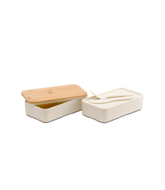 Machico lunch box podwójny, beżowy
