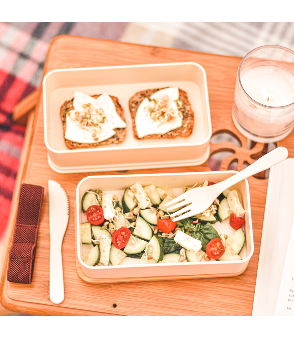 Machico lunch box podwójny, beżowy