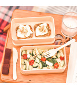 Machico lunch box podwójny, beżowy