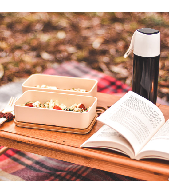 Machico lunch box podwójny, beżowy
