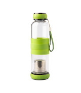 Szklana butelka z zaparzaczem do herbaty Sulmona 550 ml, zielony