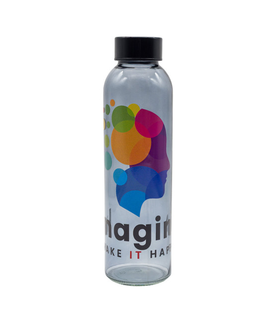 Butelka szklana Onyx 500 ml, czarny