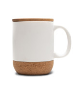 Kubek ceramiczny z bambusową przykrywką Giulia, biały