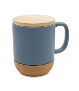 Kubek ceramiczny z bambusową przykrywką Giulia, szary