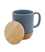 Kubek ceramiczny z bambusową przykrywką Giulia, szary