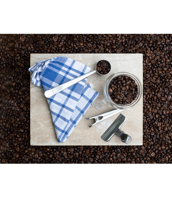 Zestaw miarka i klipsy do kawy Kaffi, srebrny