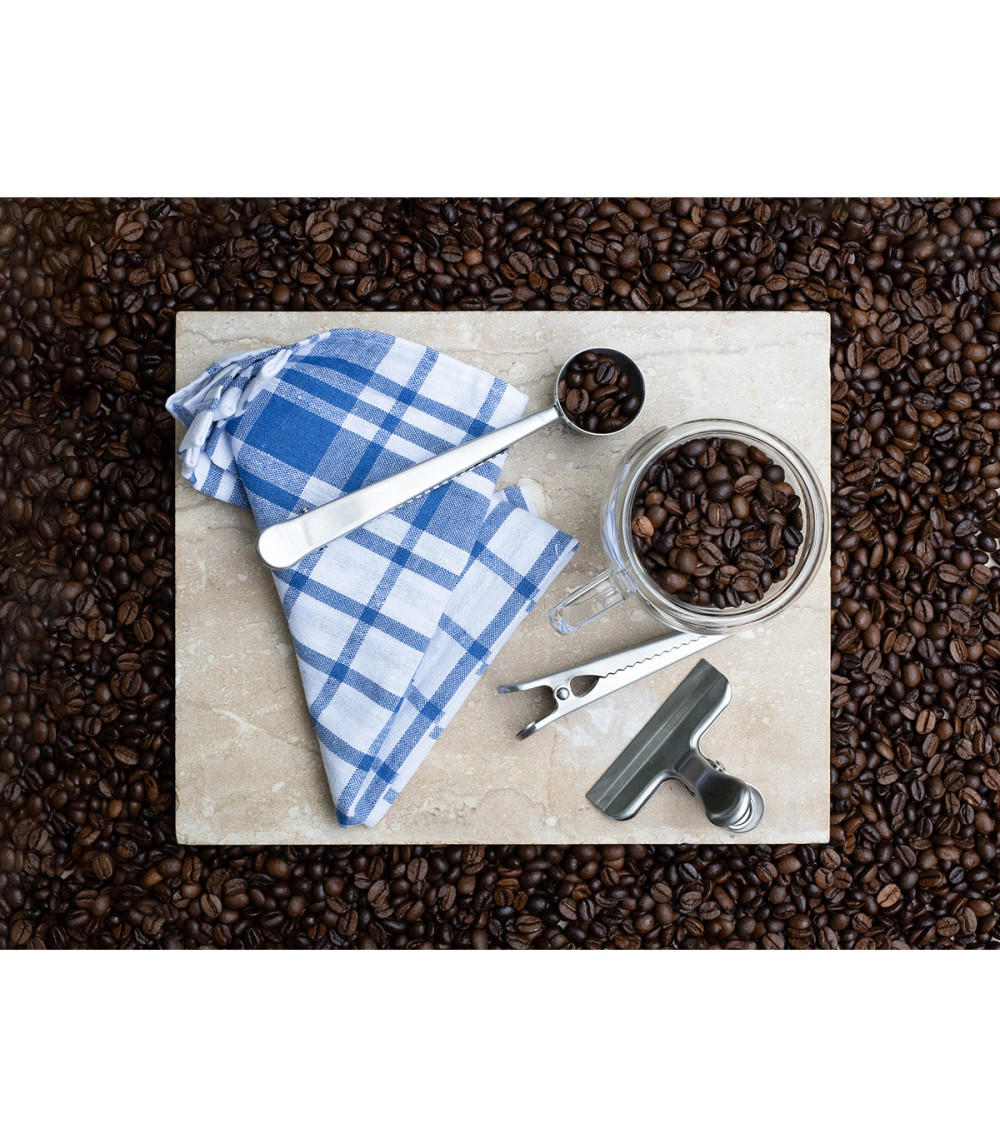 Zestaw miarka i klipsy do kawy Kaffi, srebrny