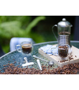 Zestaw miarka i klipsy do kawy Kaffi, srebrny