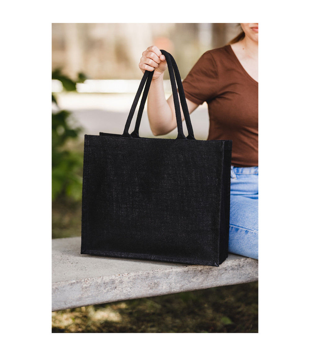 Torba na zakupy z juty Nice Shopper, czarny
