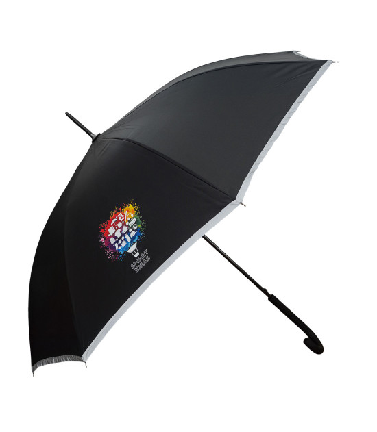 Parasol z taśmą odblaskową Refu, czarny