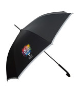Parasol z taśmą odblaskową Refu, czarny