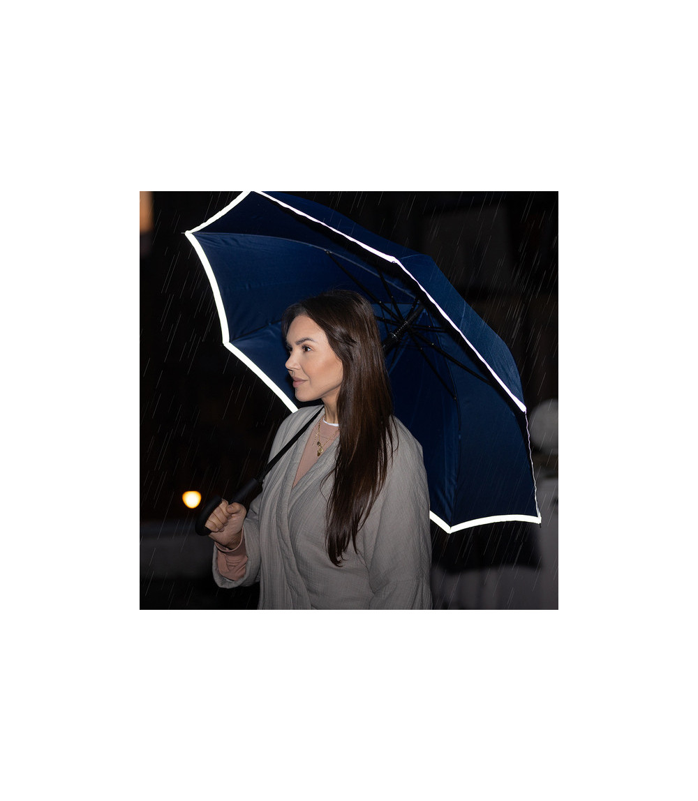 Parasol z taśmą odblaskową Refu, niebieski