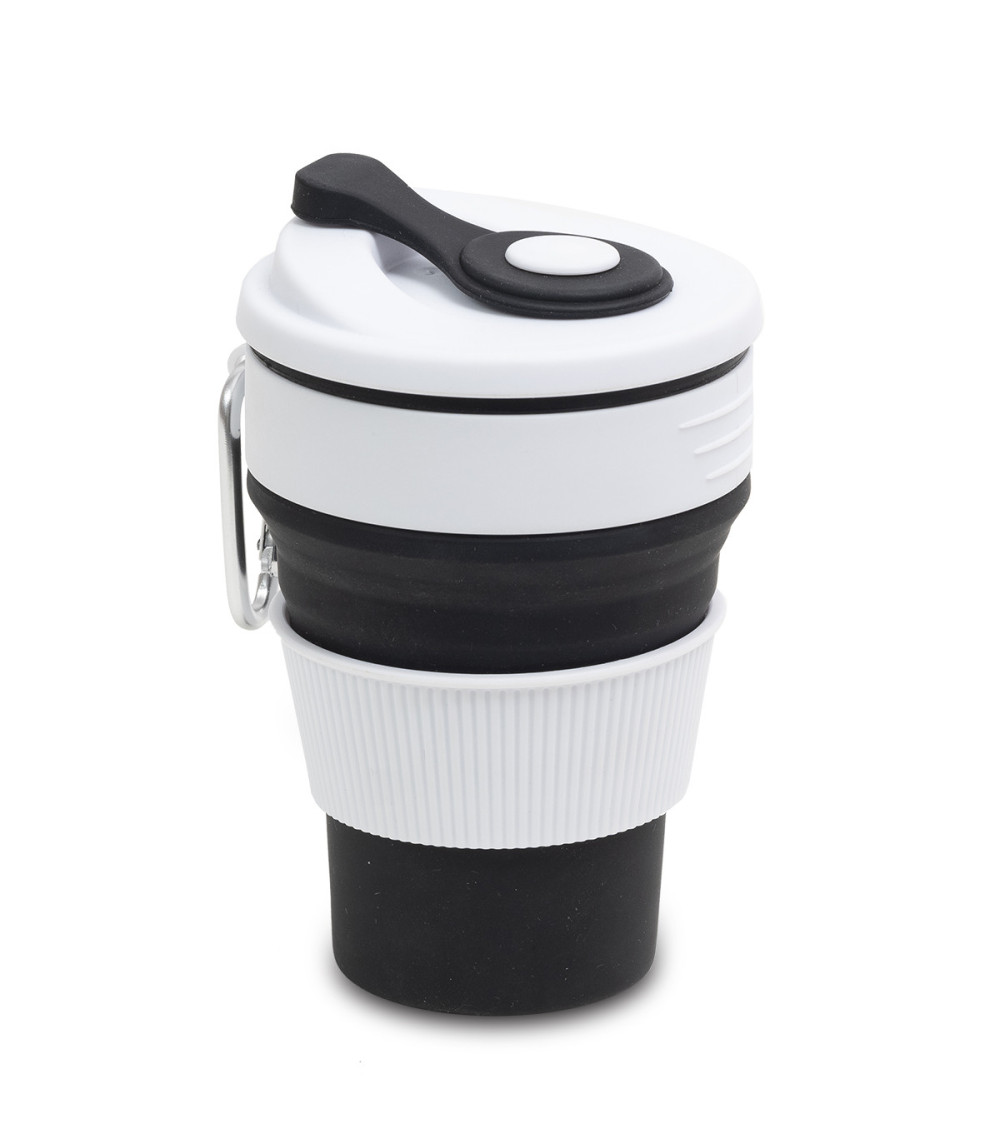 Kubek silikonowy Flexi 350 ml, czarny
