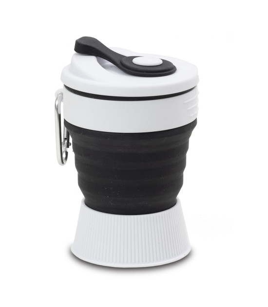 Kubek silikonowy Flexi 350 ml, czarny