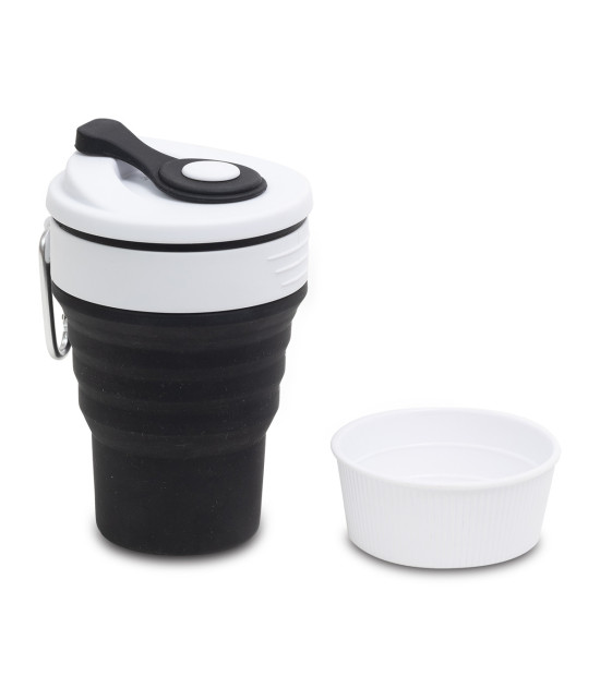 Kubek silikonowy Flexi 350 ml, czarny