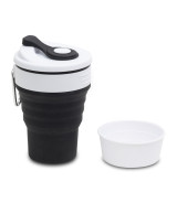 Kubek silikonowy Flexi 350 ml, czarny
