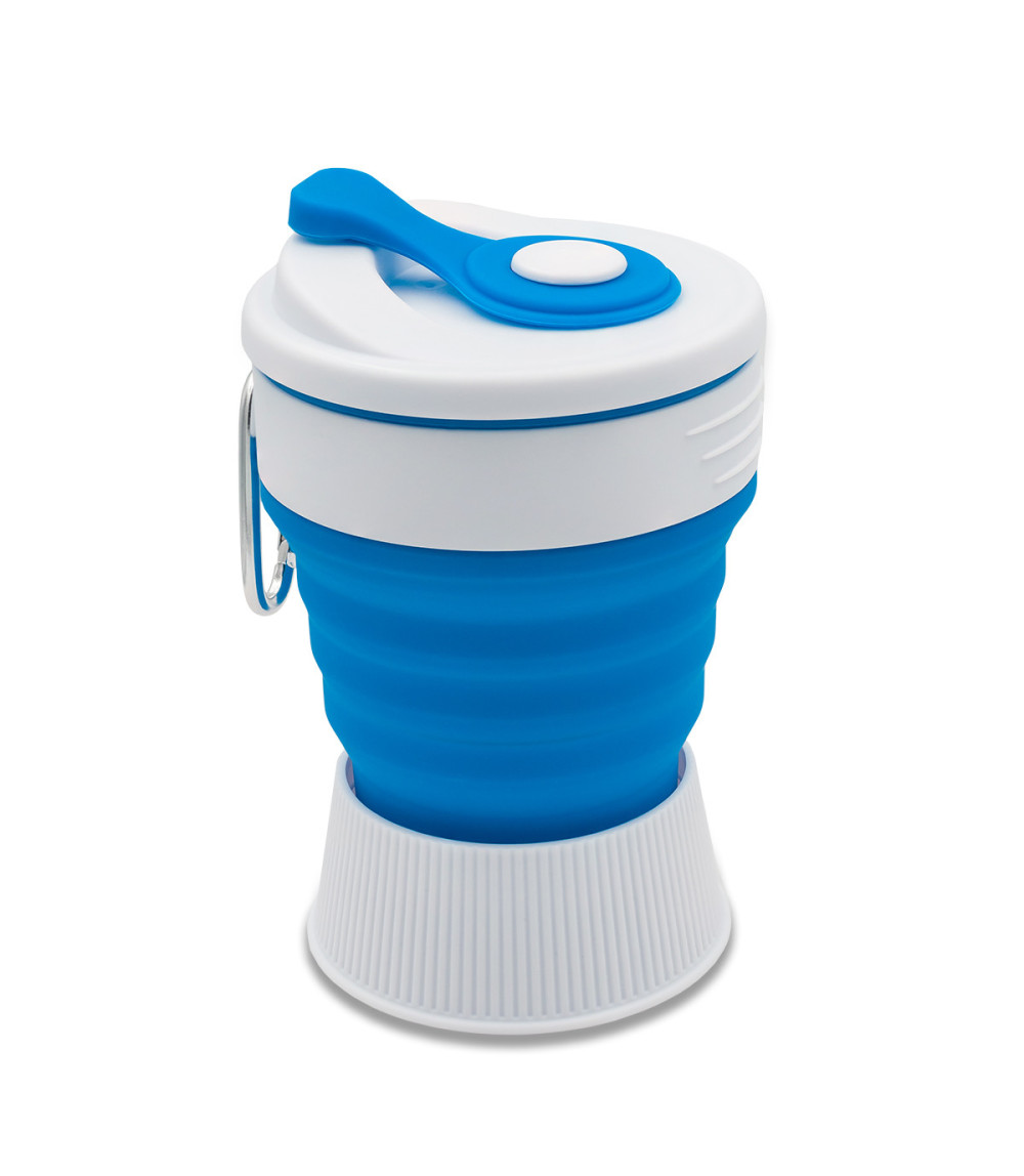 Kubek silikonowy Flexi 350 ml, niebieski