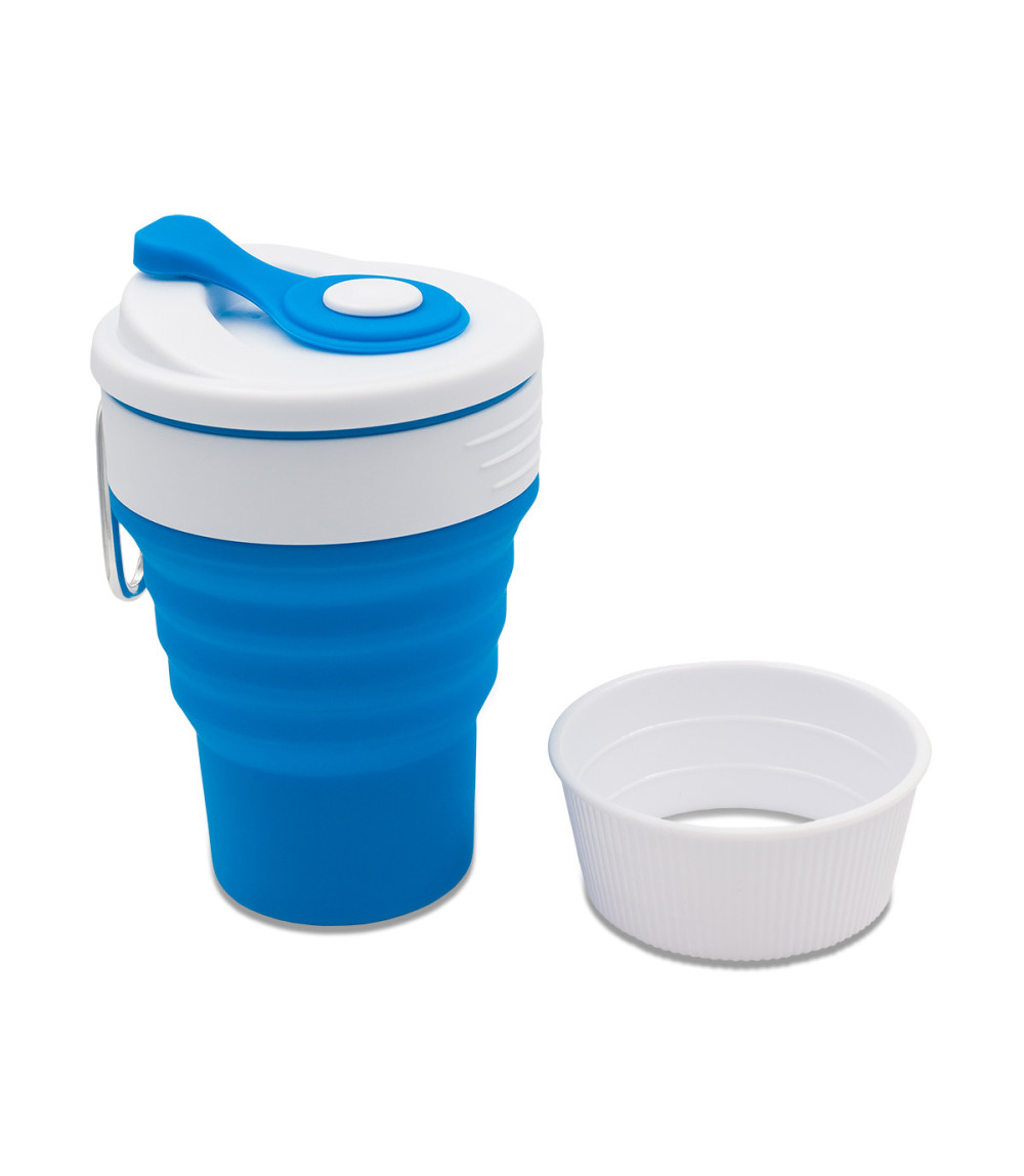 Kubek silikonowy Flexi 350 ml, niebieski