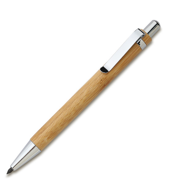 Bambusowy, wieczny długopis/ołówek w etui Lakimus, beżowy