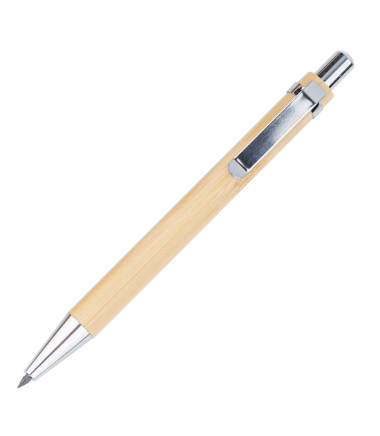 Bambusowy, wieczny długopis/ołówek w etui Lakimus, beżowy