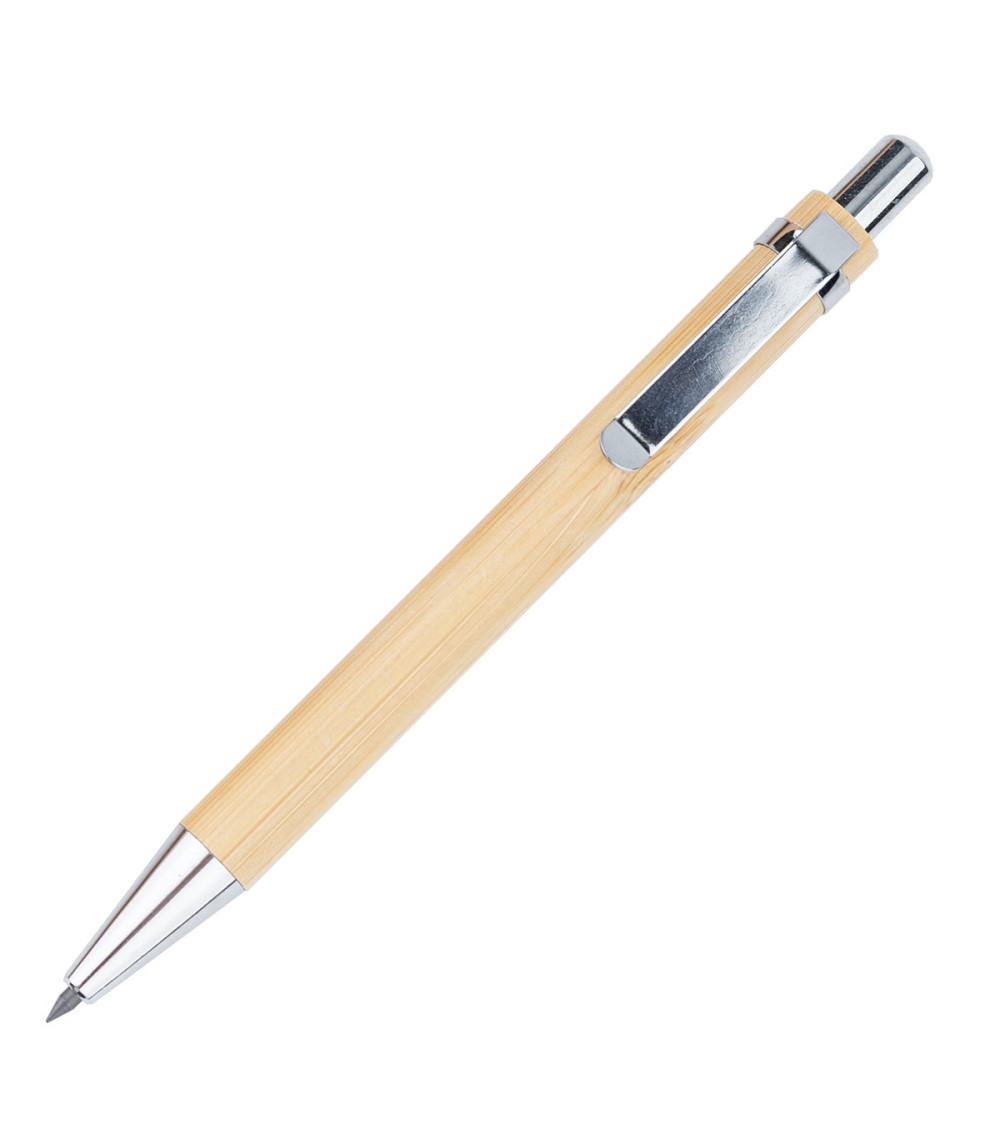 Bambusowy, wieczny długopis/ołówek w etui Lakimus, beżowy