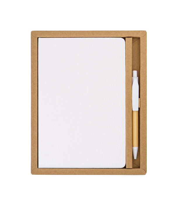 Zestaw upominkowy notes z długopisem Forest, biały