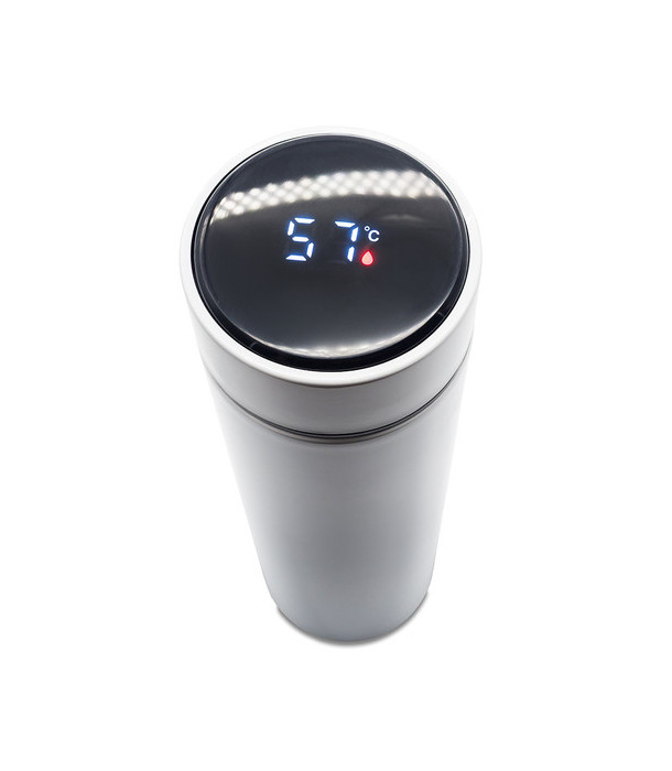 Kubek termiczny z termometrem Falco 420 ml, biały