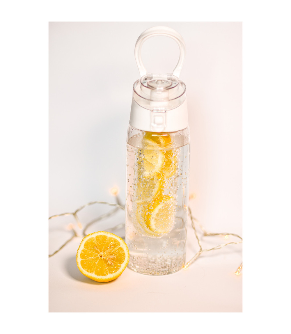 Bidon Mint 700 ml, biały/transparentny