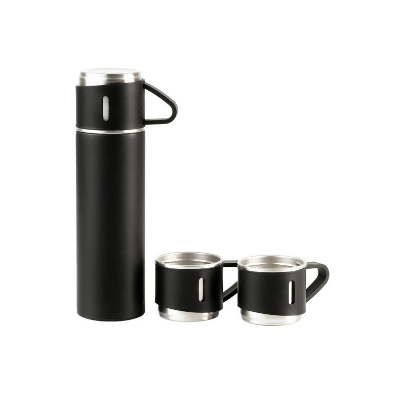 Termos z kubkami Attu 500 ml, czarny