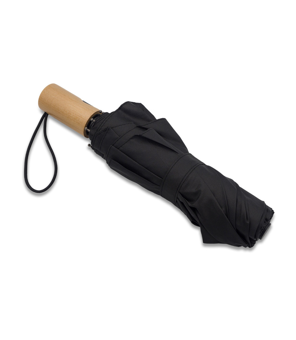 Parasol z drewnianą rączką Granton, czarny