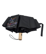 Parasol z drewnianą rączką Granton, czarny