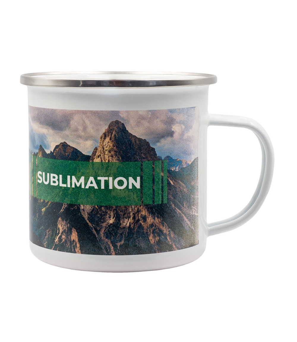 Kubek emaliowany z powłoką sublimacyjną Odis 500 ml, biały