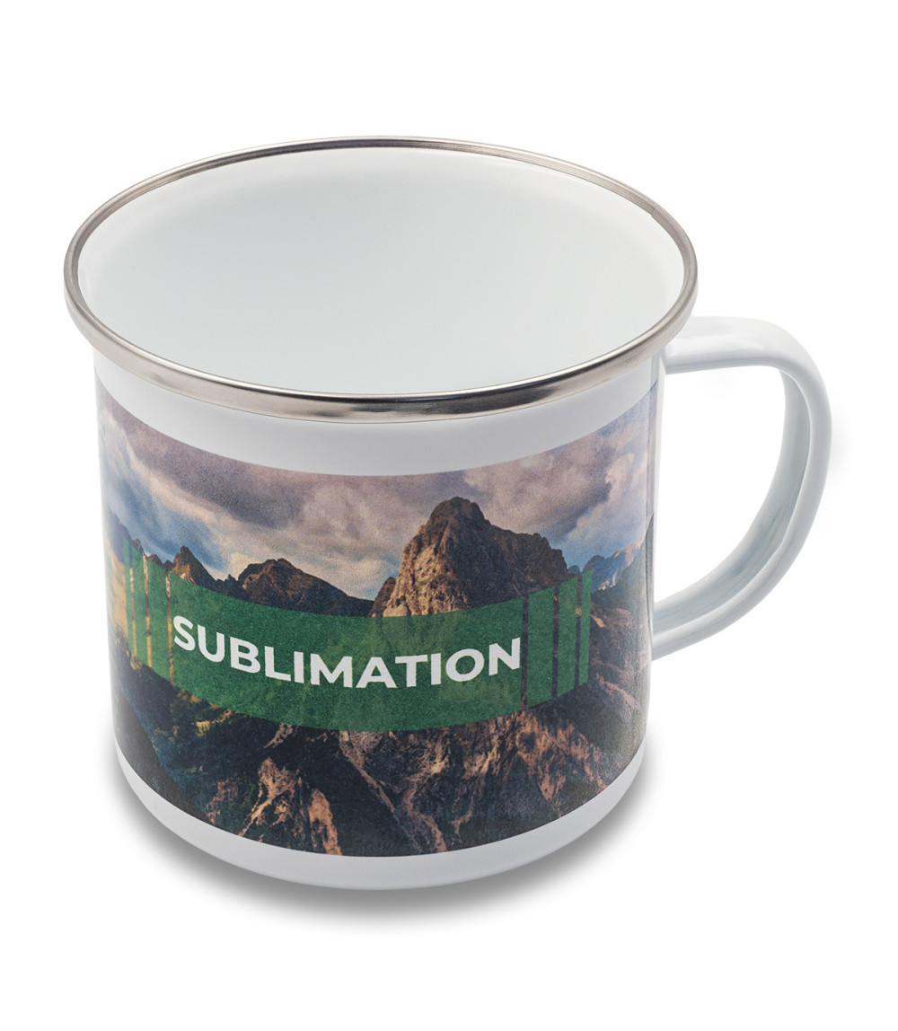 Kubek emaliowany z powłoką sublimacyjną Odis 500 ml, biały