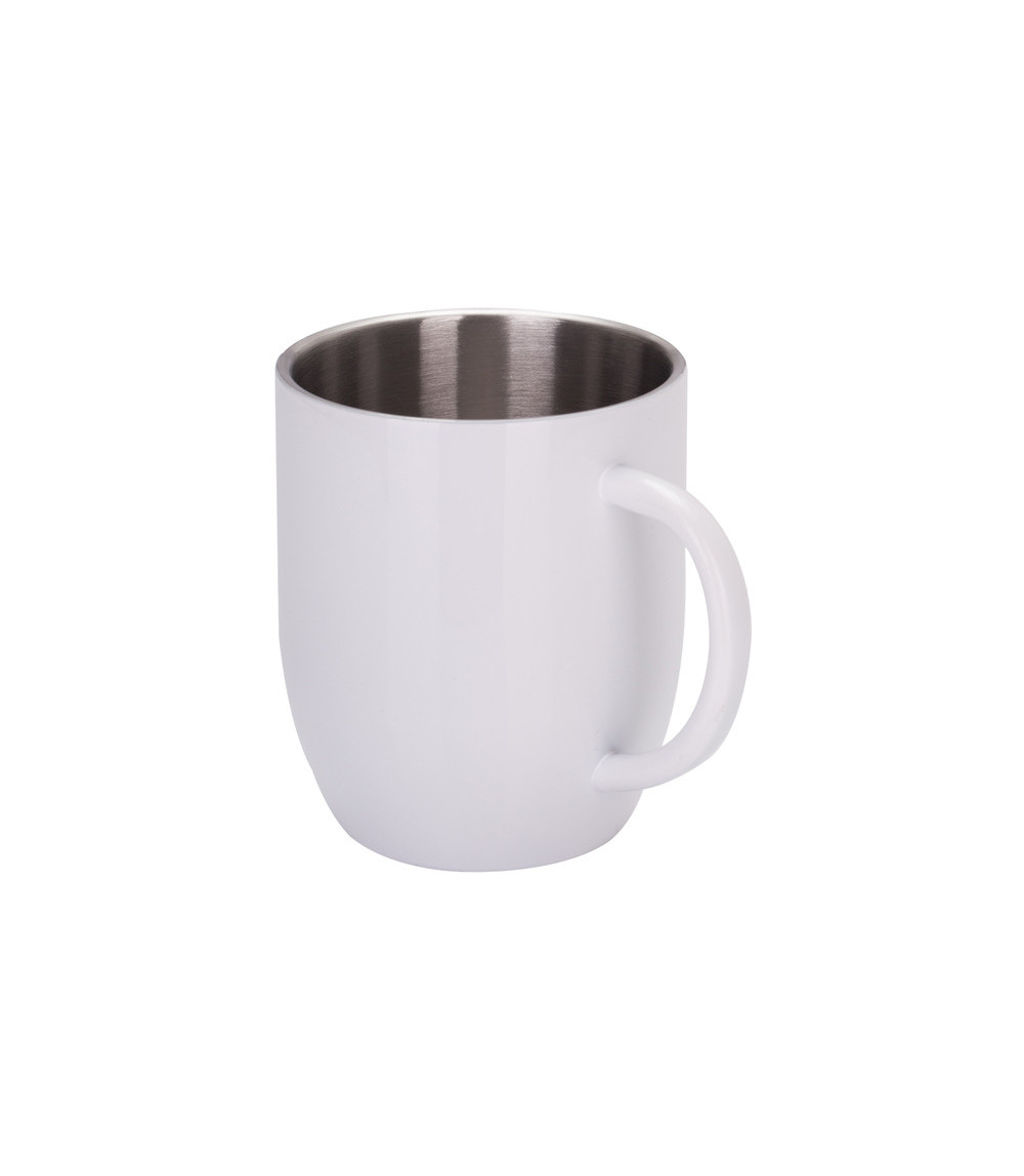 Kubek stalowy Day Alis z powłoką sublimacyjną 350 ml, biały