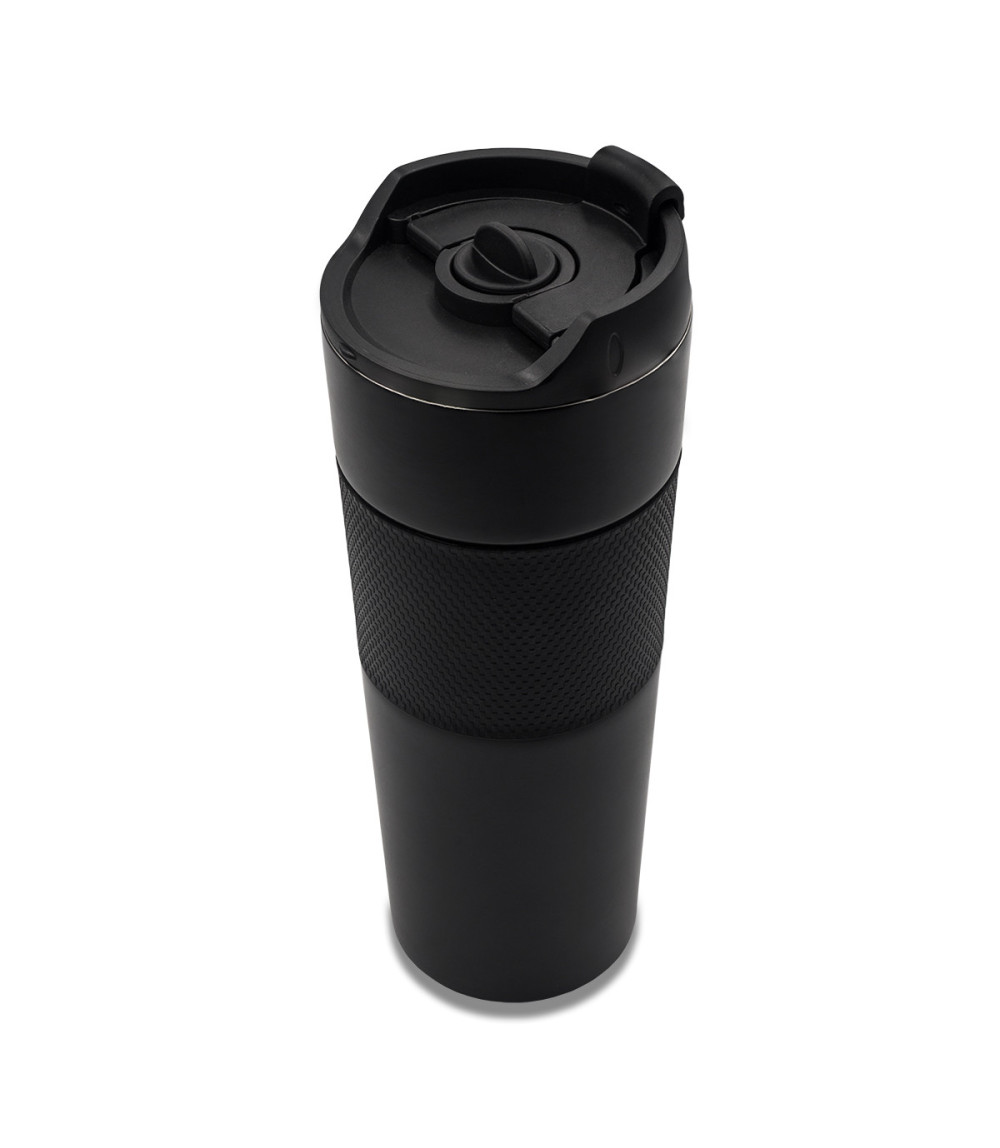 Kubek termiczny z french press Aspet 450 ml, czarny