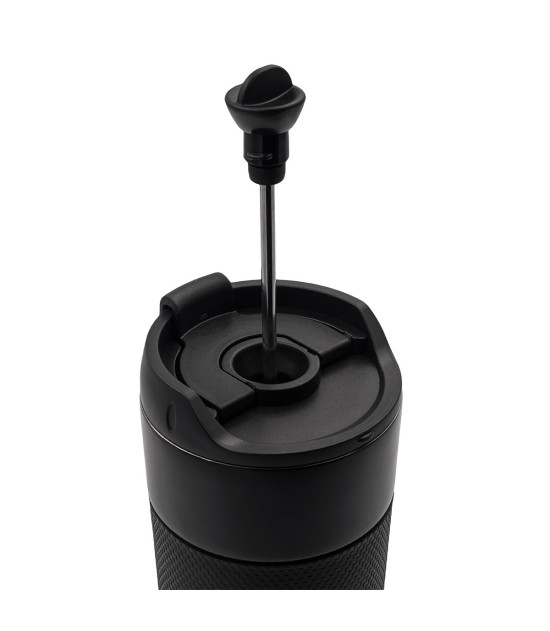 Kubek termiczny z french press Aspet 450 ml, czarny