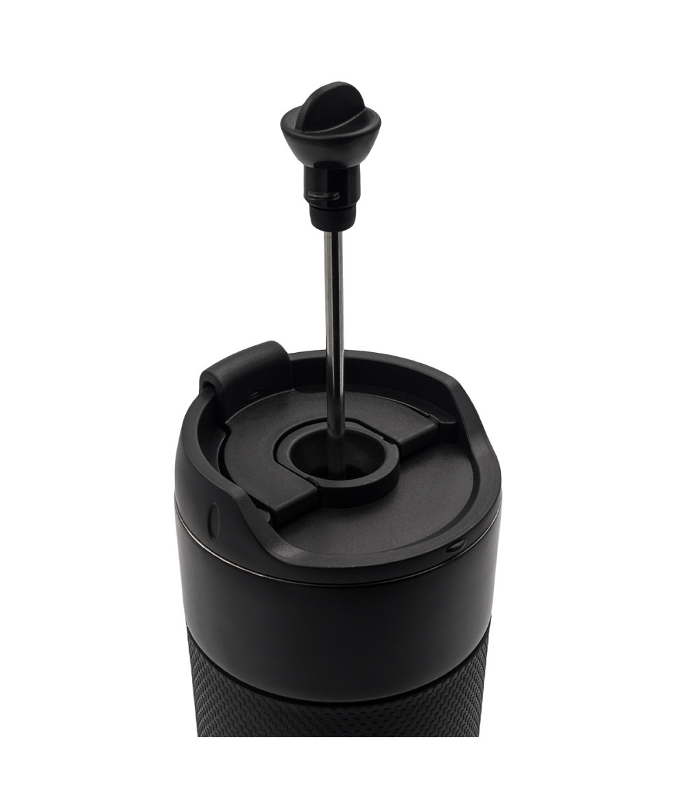 Kubek termiczny z french press Aspet 450 ml, czarny